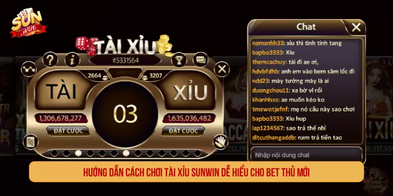 Hướng Dẫn Cách Chơi Tài Xỉu Sunwin Dễ Hiểu Cho Bet Thủ Mới Hướng Dẫn Cách Chơi Tài Xỉu Sunwin Dễ Hiểu Cho Bet Thủ Mới